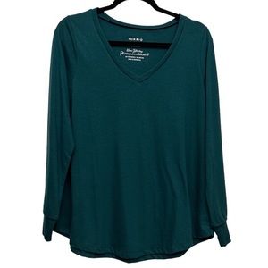 🌺 TORRID Classic Fit Green Long Sleeve T-Shirt Women’s Size  00